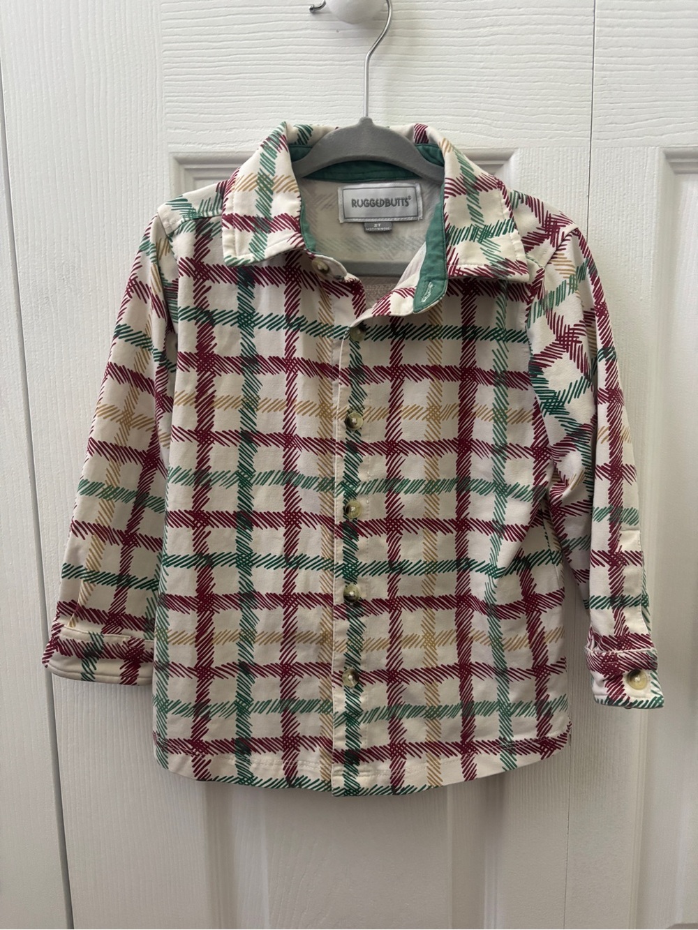 RuggedButts Tinsel Plaid Button Down 2T